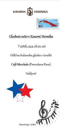 vecer kubanske glasbe kavarna