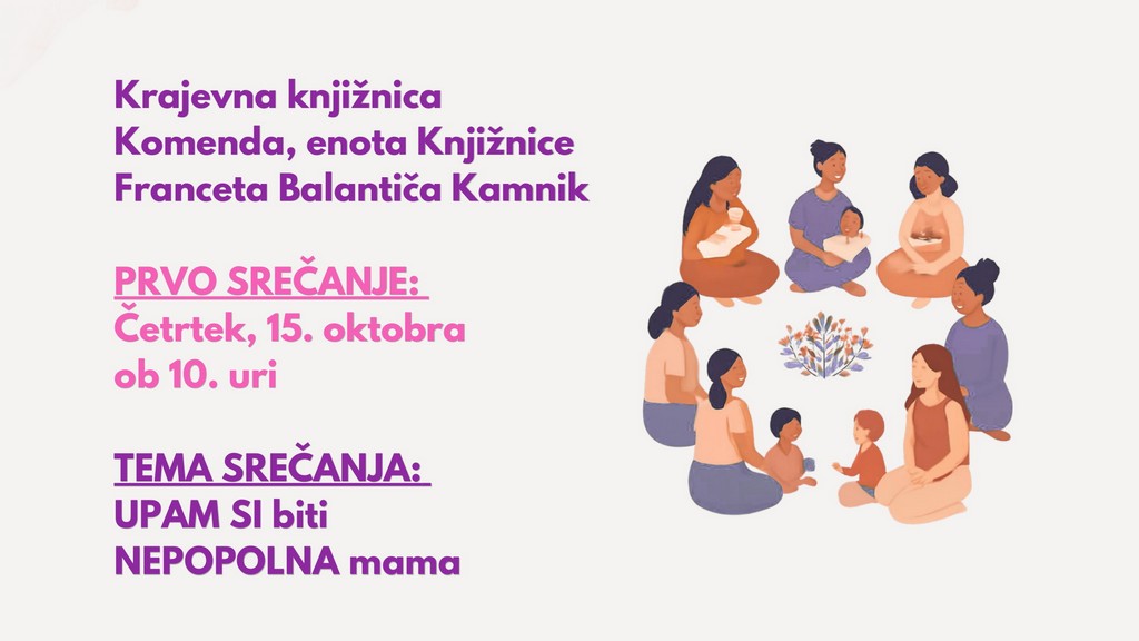 Srečanje za nosečnice in mamice na porodniški v Krajevni knjižnici Komenda
